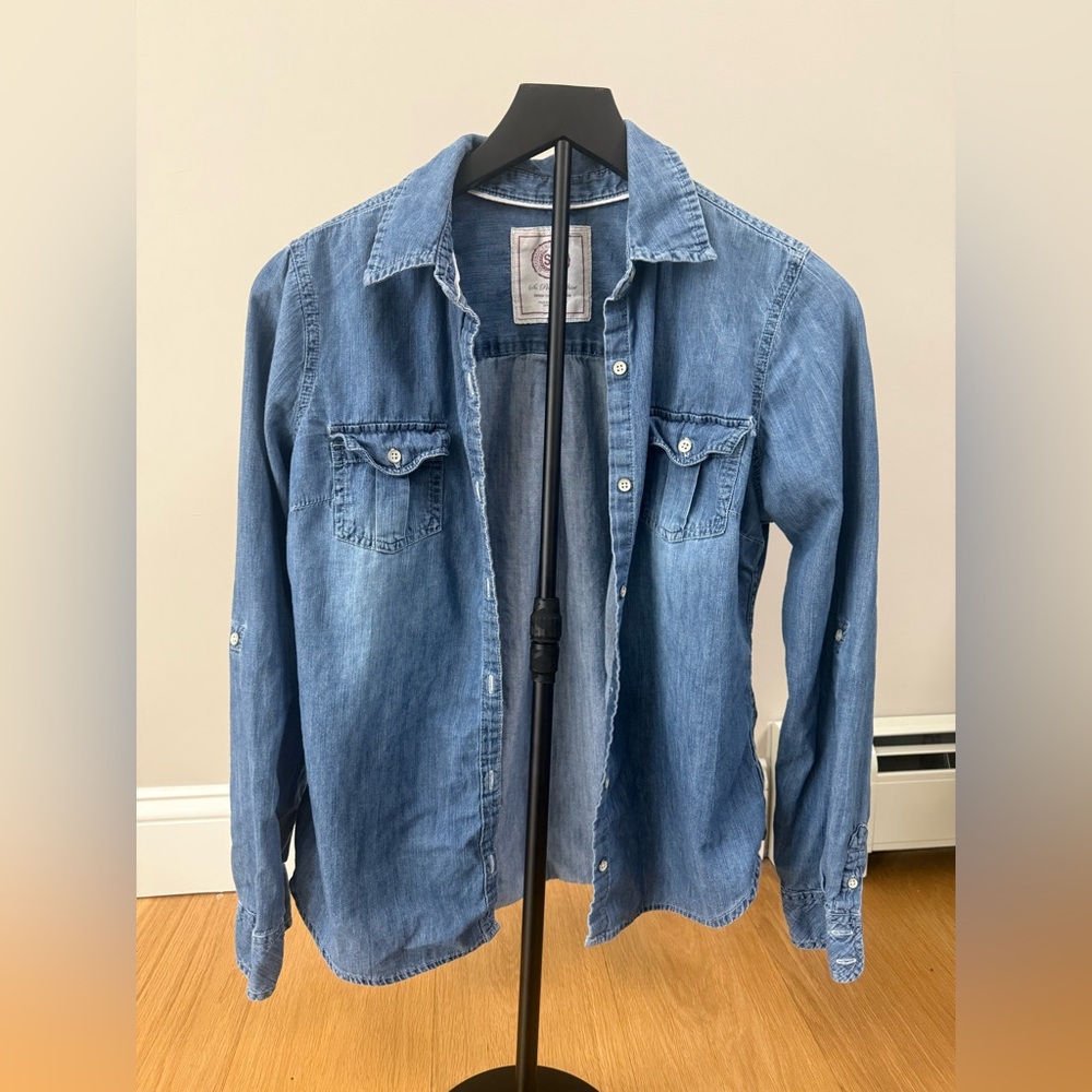 SO Authentic Blue and Red Denim Shirt - Picture 2 of 8